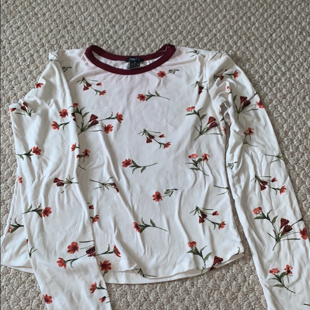 long sleeve floral top